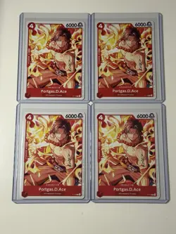 Portgas D. Ace P-119 Pirate Party Promo English One Piece 4 Card Play Set Lot - Image 1
