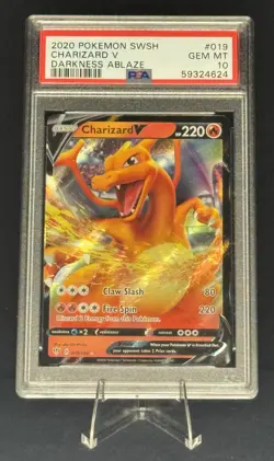 Pokemon TCG 2020 Darkness Ablaze Charizard V 019/189 Holo EN PSA 10 - Image 1