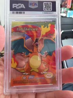 2000 TOPPS POKEMON TV ANIMATION CLEAR CARDS #PC3 CHARIZARD PSA 10 - Image 2