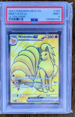 Pokemon Ninetales EX TCG Full Art Rare Card 186/165 Scarlet & Violet 151 Psa 9 - Image 1