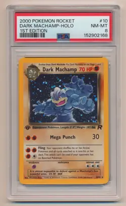 PSA 8 Pokemon Team Rocket 1st Edition Holo Rare Dark Machamp 10/82 NM/MINT!! - Image 1