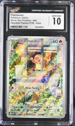 Charmander 2023 Pokemon Obsidian Flames ETB Black Star Promos #044 CGC 10 - Image 1