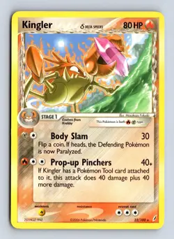 Kingler 22/100 R Crystal Guardians Pokemon MP - Image 1