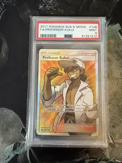 2017 Pokemon Sun & Moon Base Set Professor Kukui Full Art #148 PSA 9 - Image 1