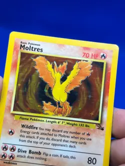 VTG 1999 Pokemon Fossil Unlimited Moltres 12/62 Holo Rare NM/LP PRINT LINES -1 - Image 2