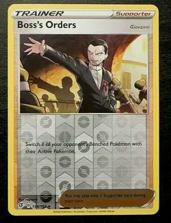 2020 Pokemon Sword & Shield Rebel Clash 154/192 RARE REVERSE HOLO Boss's Orders - Image 1