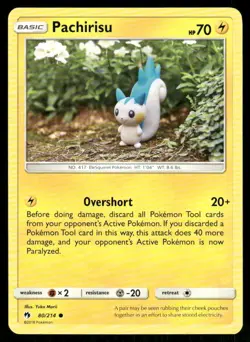Pokemon Pachirisu Lost Thunder 80/214 C NM/M Yuka Morii - Image 1
