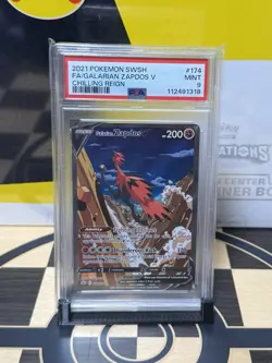 PSA 9 Galarian Zapdos V Chilling Reign #174 - Image 1