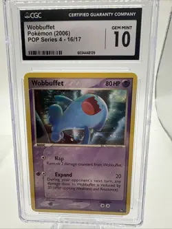 Pokemon TCG 2006 Wobbuffet 16/17 Pop Series 4 CGC 10 Gem MT - Image 1