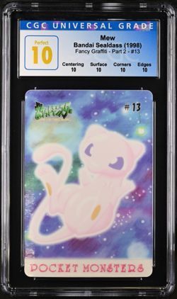 Pokemon JPN Bandai Sealdass FANCY GRAFFITI Part 2 Mew #13 CGC 10 PERFECT (POP 4) - Image 1