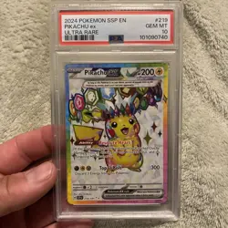 Pokemon Pikachu ex 219 Surging Sparks PSA 10 - Image 1