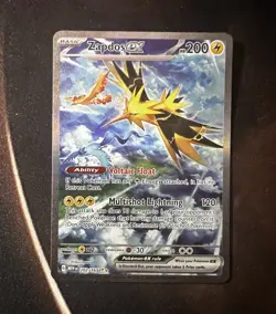Pokemon TCG Zapdos ex 202/165 MEW Full Art Holo English - Image 1