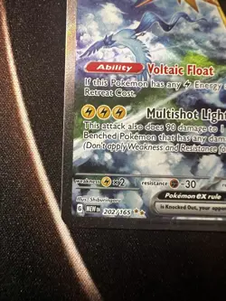Pokemon TCG Zapdos ex 202/165 MEW Full Art Holo English - Image 5