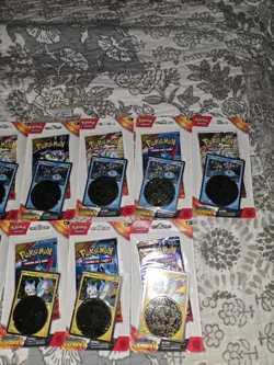 12 Packs Surging Sparks POKEMON TCG Checklane Blister Set 7 Wooper + 5 Pachirisu - Image 3