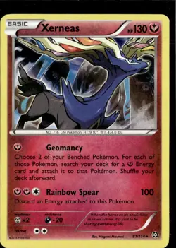 Pokemon Xerneas 81/114 Steam Siege Holo Rare LP - Image 1