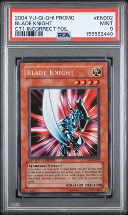 Yu-Gi-Oh! TCG [PSA 9] Blade Knight - Foil Error - CT1-EN002 Promo 2004 - Image 1