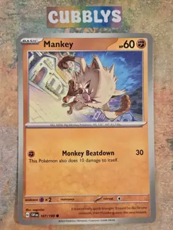 Pokemon Tcg - 6 Mankey Card Bundle - Reverse Holo & Regular SWSH SV Nm - Image 2