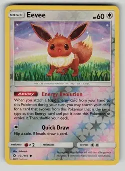 Eevee 101/149 Reverse Holo Sun and Moon NM - Image 1