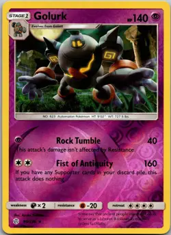 Golurk 90/236 Rare Cosmic Eclipse Pokemon Reverse Holo Near Mint - Image 1