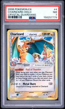 2006 POKEMON EX CRYSTAL GUARDIANS #4 CHARIZARD-HOLO PSA 7 - Image 1