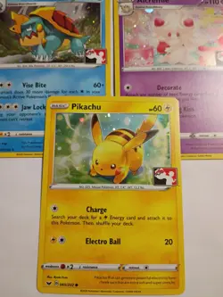 Pikachu 065/202 - League Promo Prize Play! Cosmos Holo Stamped Pokemon TCG NM - Image 1