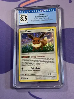 Pokemon TCG Sun & Moon Eevee 101/149 Sequin Holo CGC 8.5 - Image 1