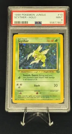 1999 Pokemon Jungle Scyther Holo 10/64 PSA 9 English - Image 1