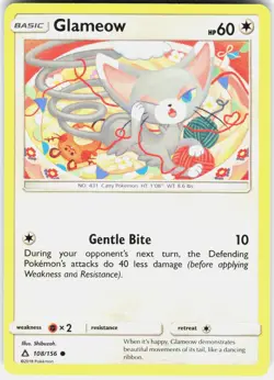 Glameow 108/156 Common Ultra Prism Pokemon Lightly Played - Image 1