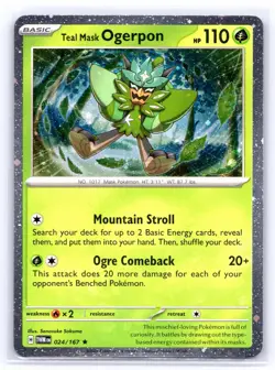 Teal Mask Ogerpon (Cosmos Holo) 024/167 Holo Pokemon Holo NM - Image 1