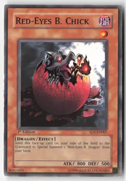 Yugioh - Red-Eyes B. Chick SD1-EN007 1st Edition - Structure Deck: Dragon's Roar - Image 1