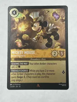 Disney Lorcana Mickey Mouse - Amber Champion 23/204 rare cold foil - Image 1