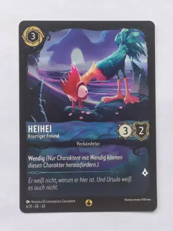 Disney Lorcana Karte Heihei - Knurriger Freund 6/31 Q1 Deutsch - Image 1