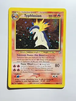 Pokemon TCG Neo Genesis Typhlosion (SWIRL) 18/111 Holo Rare Vintage - Image 1