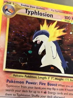 Pokemon TCG Neo Genesis Typhlosion (SWIRL) 18/111 Holo Rare Vintage - Image 2