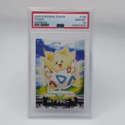 Pokemon Togepi 136 Rainbow Foil 2005 Pokemon Zukan PSA 10 (POP 7) - Image 1