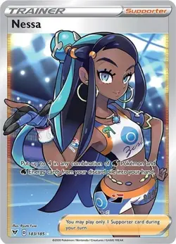 Nessa 183/185 - Pokemon Vivid Voltage Sword & Shield Full Art Rare - Pack fresh - Image 1
