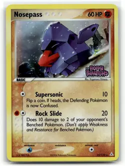 Nosepass 25/110 Rare Holon Phantoms (Stamped) Pokemon Reverse Holo LP - Image 1