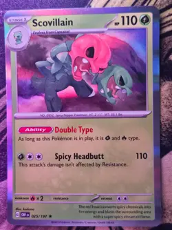 Scovillain 025/197 Rare Obsidian Flames Pokemon Holo Near Mint - Image 1