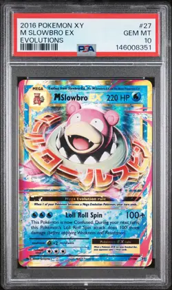 2016 POKEMON XY EVOLUTIONS #27 M SLOWBRO EX PSA 10 - Image 1