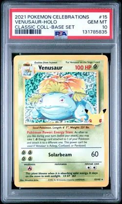 Pokemon Venusaur Celebrations Classic Collection Holo 15/102 PSA 10 GEM MINT - Image 1