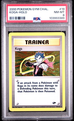 2000 Pokemon Gym Challenge - Koga Holo 19/132 PSA 8 - Image 1