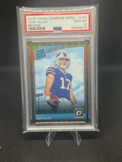 2018 Donruss Optic Rated Rookie Josh Allen Bronze Prizm Buffalo Bills PSA 10 GEM - Image 1