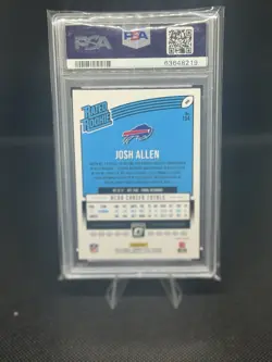 2018 Donruss Optic Rated Rookie Josh Allen Bronze Prizm Buffalo Bills PSA 10 GEM - Image 2
