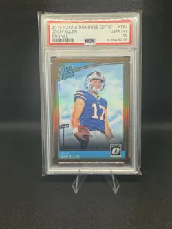 2018 Donruss Optic Rated Rookie Josh Allen Bronze Prizm Buffalo Bills PSA 10 GEM - Image 5