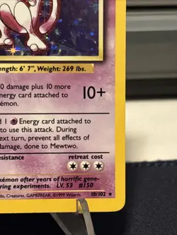 Pokemon TCG Mewtwo Base Set Holo 10/102 NM-LP - Image 4