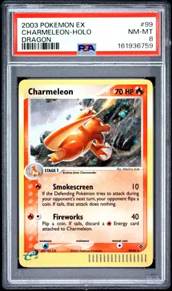 2003 POKEMON EX DRAGON #99 CHARMELEON-HOLO PSA 8 - Image 1
