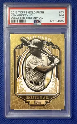 2012 Topps Gold Rush KEN GRIFFEY JR Wrapper Redemption PSA 7 - Image 1