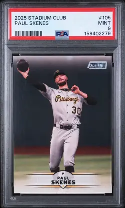 2025 Topps Stadium Club #105 Paul Skenes Football PSA 9 MINT - Pirates - Image 1