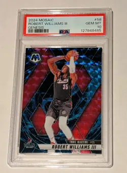 2024 Panini Mosaic Robert Williams III Genesis SP #58 PSA 10 - Trailblazers - Image 1
