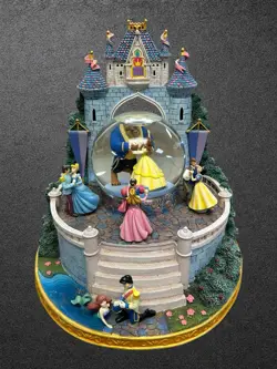 Vintage 2003 Disney Multi Princess Snow Globe Music Box Once Upon A Dream - Image 1